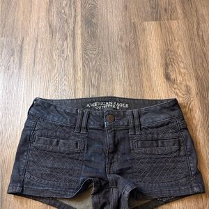 American Eagle Outfitters Low Rise Dark Jean Shorts